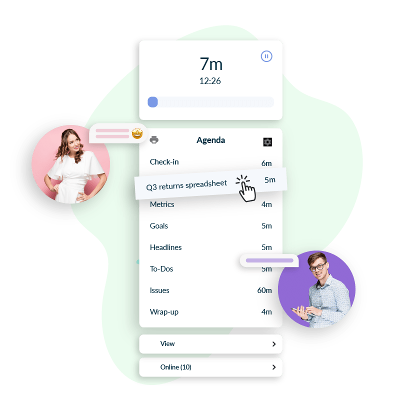 Weekly meetings - Custom agenda sections